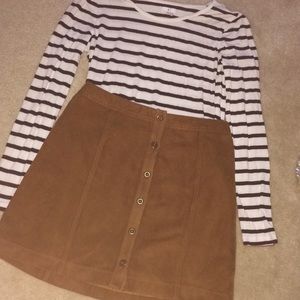 Brown suede skirt